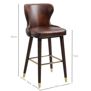 SGABELLO ALTO Set da 2 pezzi 52x53x101 cm Marrone in legno e metallo