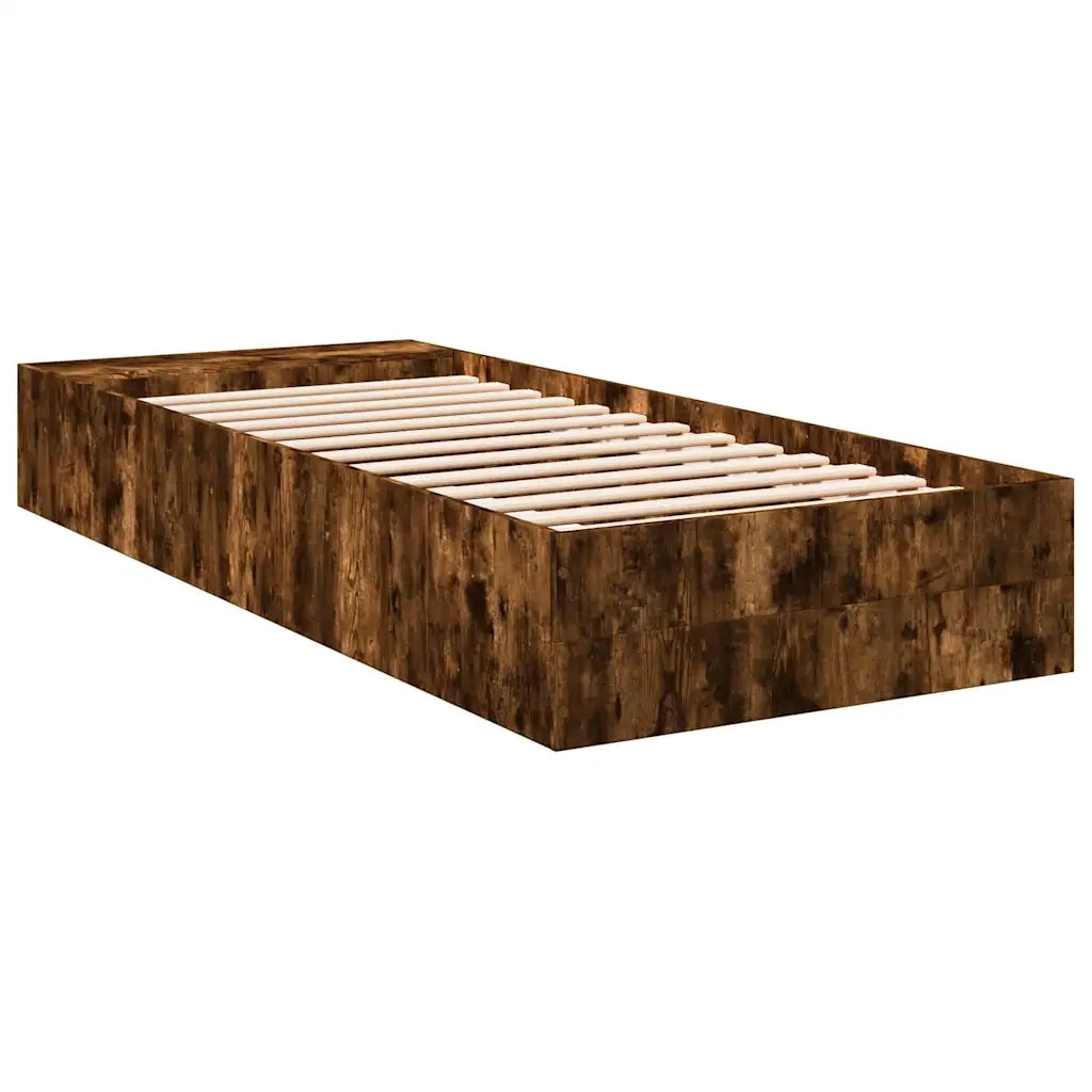 Giroletto-Struttura Letto Rovere Fumo 90x190 cm in Legno Multistrato 889440