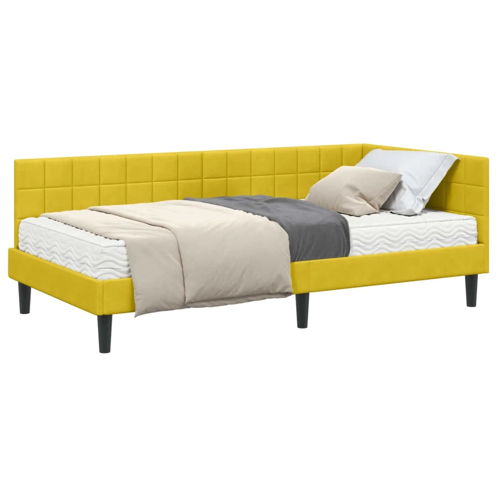 Struttura Letto Angolare con Materasso 2 pcs Giallo Velluto