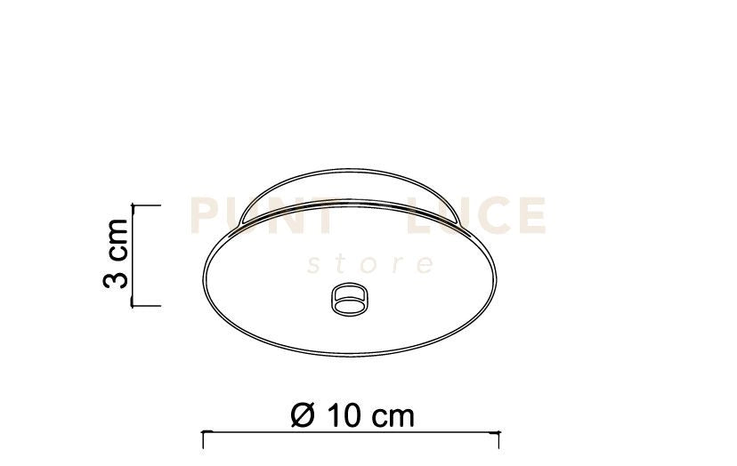 BASE-1L B Base tonda per sospensione 1 luce bianco opaco d.12cm