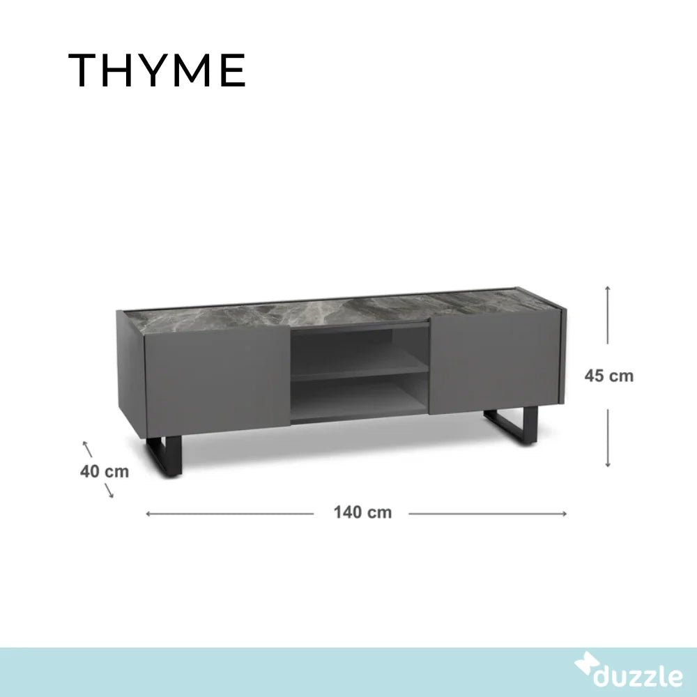 Mobile tv Thyme 2 ante con ripiani interni | Duzzle