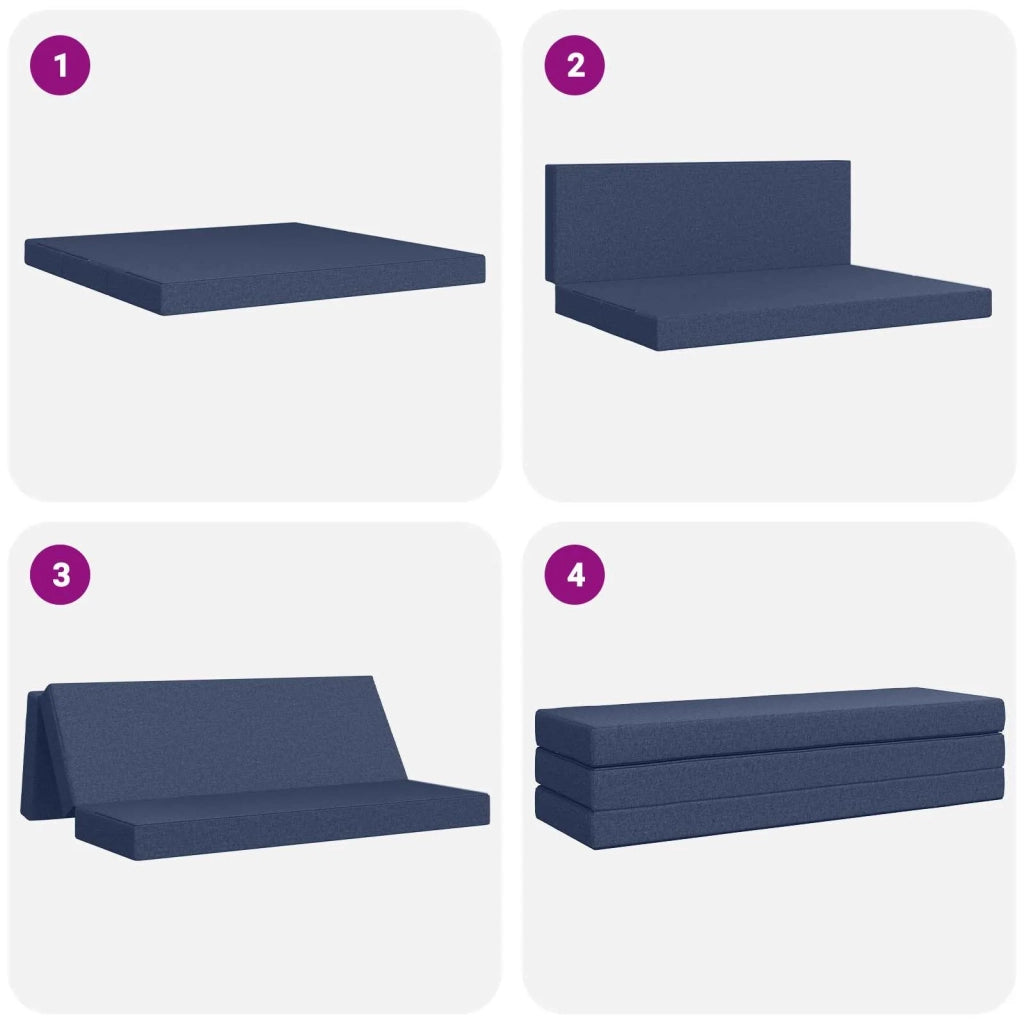 Divano Letto Pieghevole 200 x 67 x 45 cm Blu