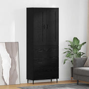 Credenza con cassetto 2 pcs Rovere Nero Legno multistrato 3416083