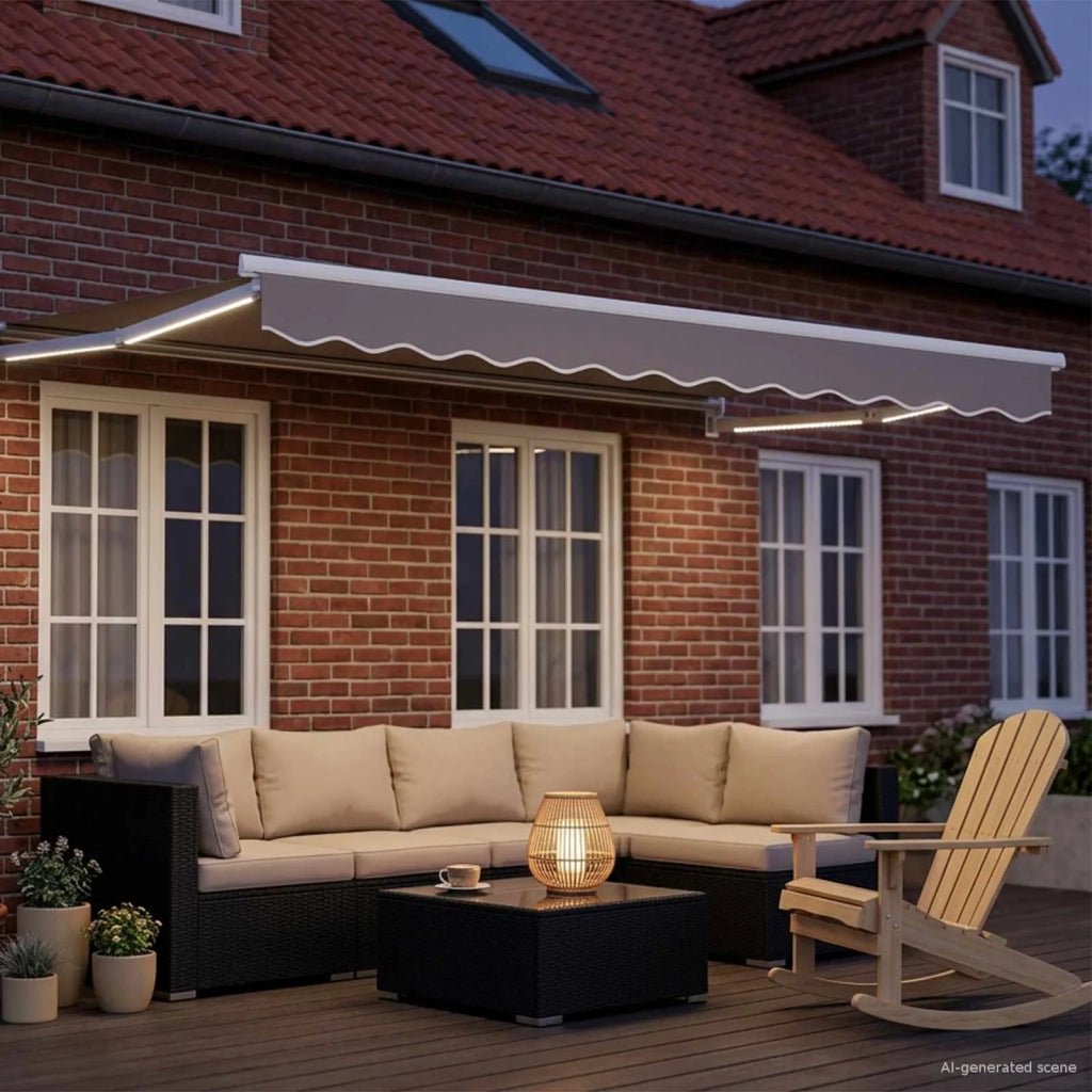 Tenda da Sole | Tenda retrattile manuale con LED 3 x 2,5 m