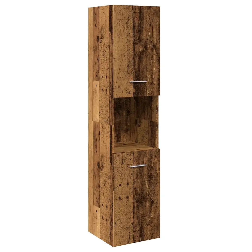 Mobiletto da bagno a parete 30 x 30 x 130 cm pratico e contemporaneo finitura in legno ingegnerizzato effetto invecchiato 02_0050805