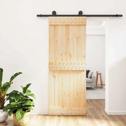 Porta scorrevole Naturale e Nero 80 x 210 cm