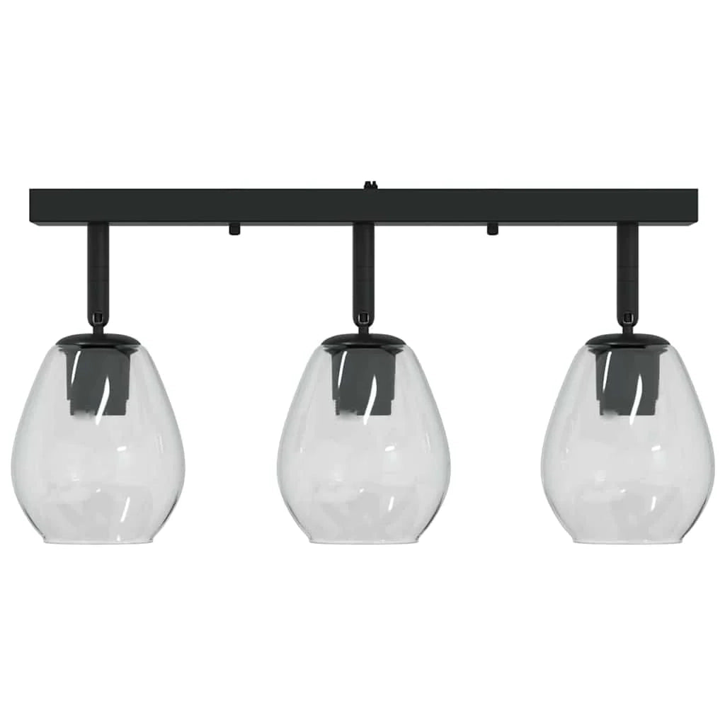 Faretto da soffitto moderno orientabile per interni 54 x 13 x 26 cm atmosfera accogliente vetro nero 02_0058435