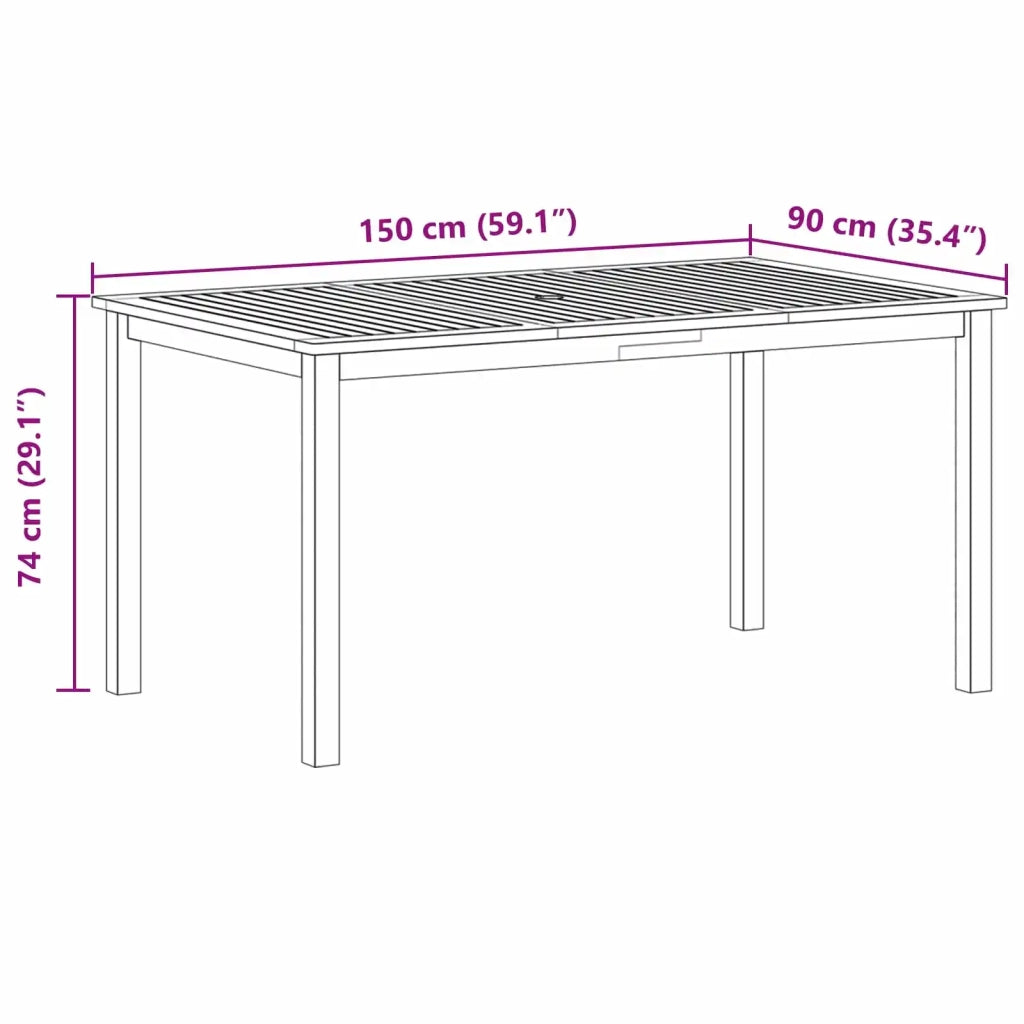 Set da Pranzo per Giardino 7 pcs Grigio 3365521