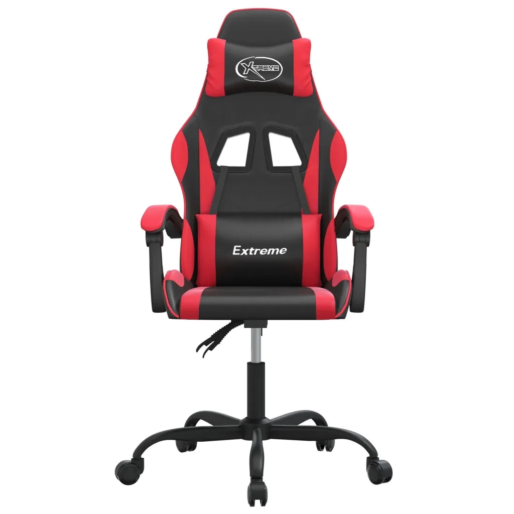 vidaXL Sedia da Gaming Girevole Nera e Rossa in Similpelle