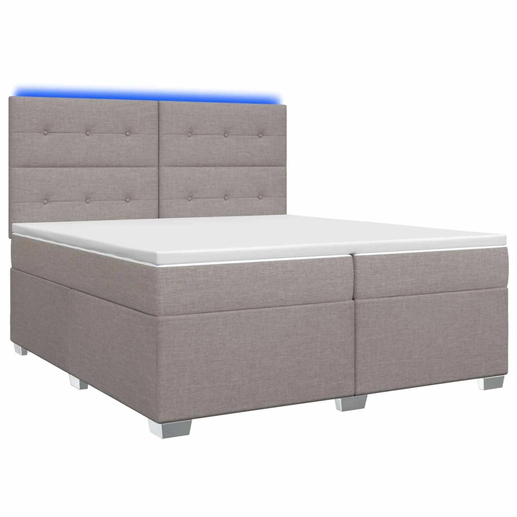 Letto box spring con materasso Tortora 200 x 200 cm Tessuto 3454954