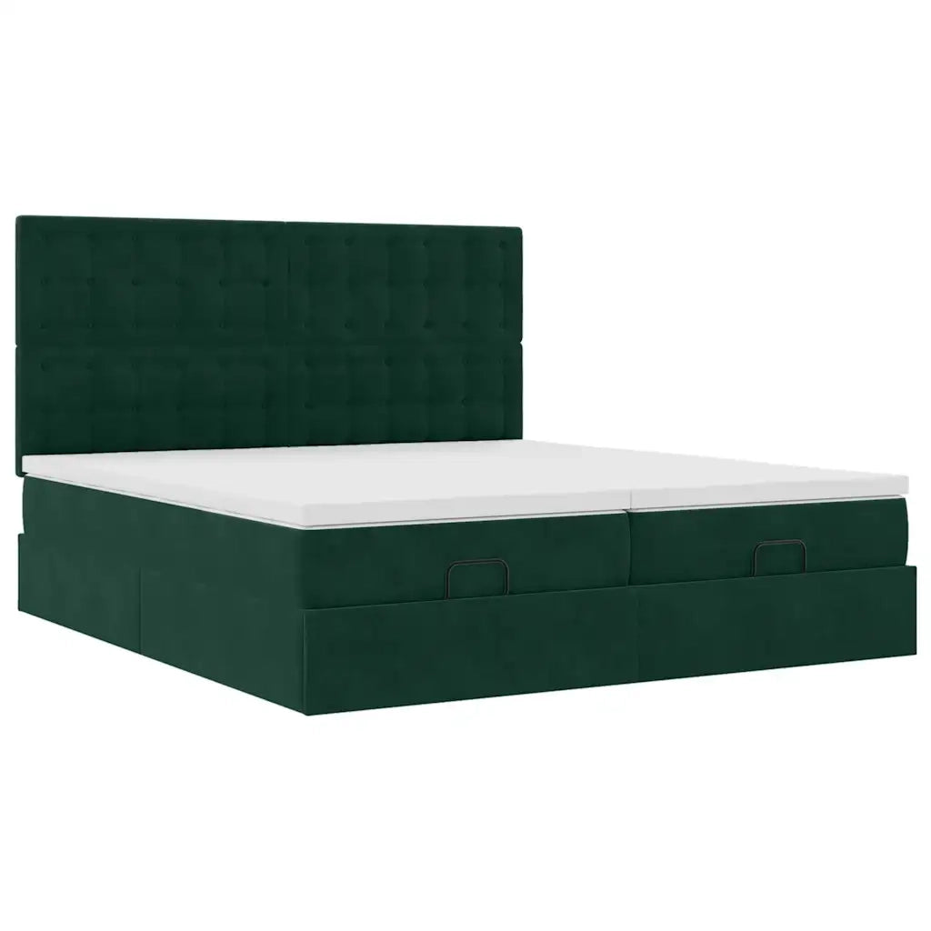 vidaXL Struttura Letto Pouf con Materassi 160x200 cm Velluto