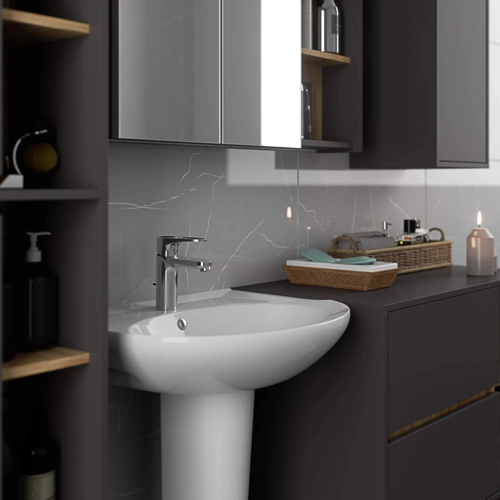 Mobile bagno sospeso senza lavabo VAMI Grigio Grafite, Rovere Artisan 90 cm 2 cassetti 90x45,5x60 cm