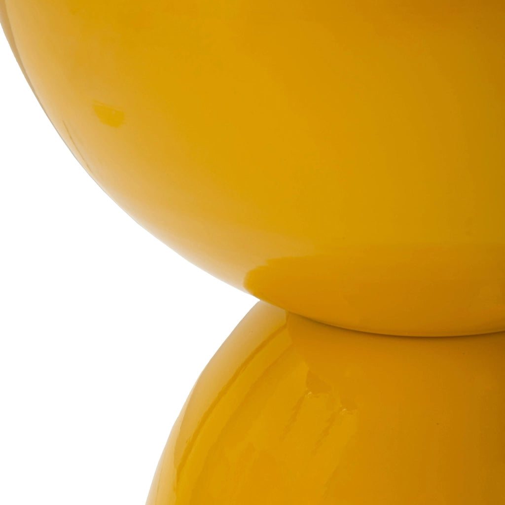Gorkha, Tavolino da Salotto Forma Rotondo, 33x50x33h cm Giallo Senape