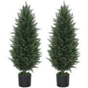 Set 2 Alberi Cipresso Artificiali con Vaso ¨C Zephmum ¨C Verde 90 cm