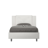Letto 1 Piazza e Mezzo 120x190 cm con Rete e Contenitore Appia Bianco