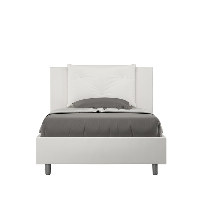 Letto 1 Piazza e Mezzo 120x190 cm con Rete e Contenitore Appia Bianco