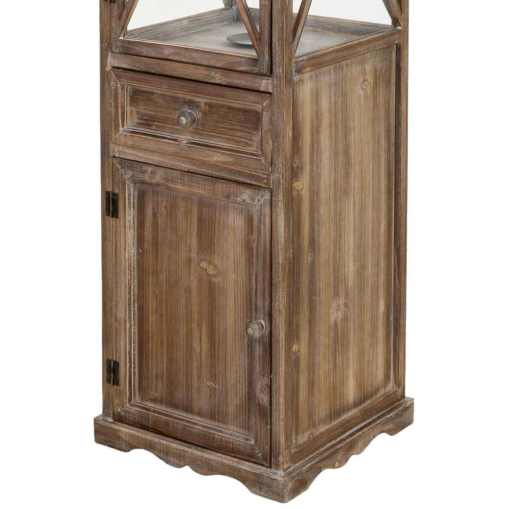 Lanterna in legno marrone 32x32x133h cm