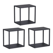 Set di 3 mensole da parete in acciaio nero 28 x 28 x 20 cm 03_0010637