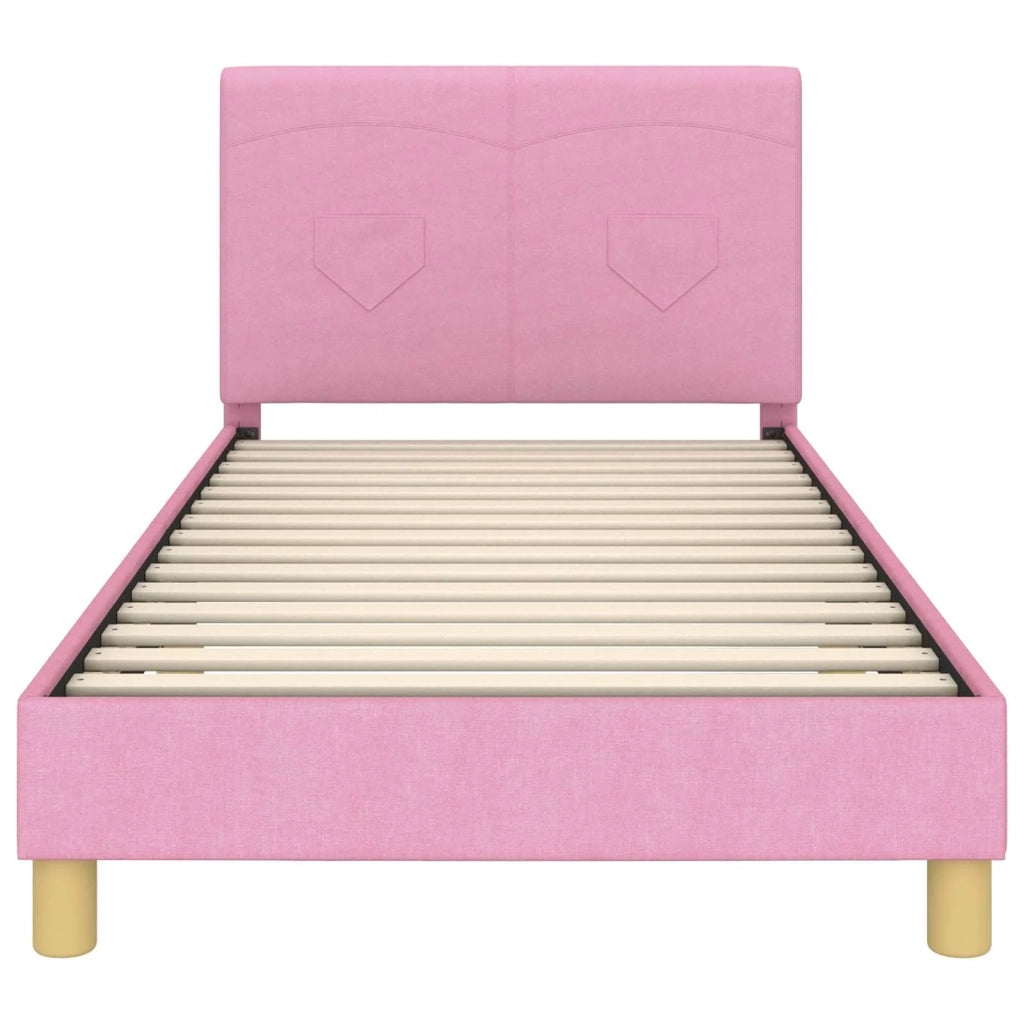 Struttura letto bambini con testata-Giroletto per bambini Rosa 80 x 200 cm Tessuto 937954