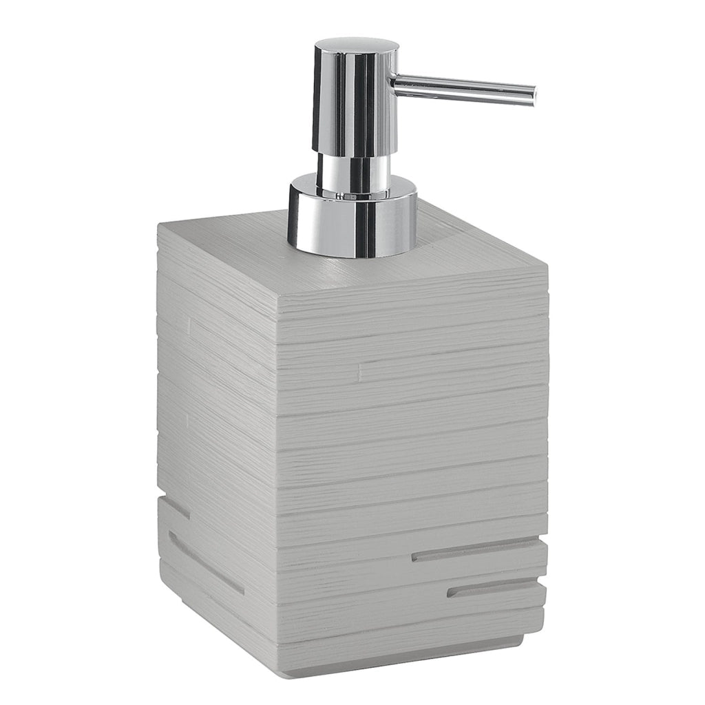 Dosasapone con erogatore in plastica d'appoggio in resina QU81 Gedy serie QUADROTTO Grigio