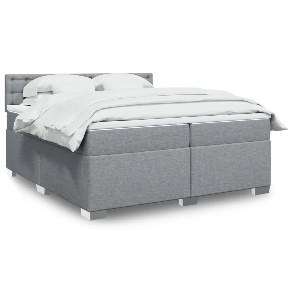 Giroletto a Molle con Materasso Grigio Chiaro 200x200cm Tessuto 3286009