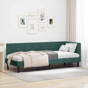 Cornice del letto ad angolo Verde Scuro 80 cm x 200 cm Velluto