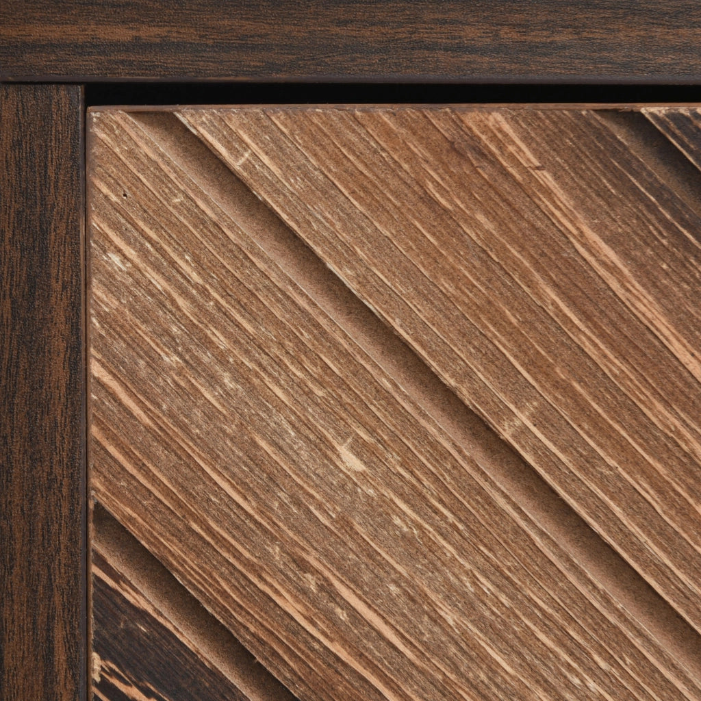 Credenza con 3 Ante e Ripiani; Maniglie Dorate; Stile Moderno; in Pannelli di Particelle; Naturale; 120¡Á38¡Á76;5 cm