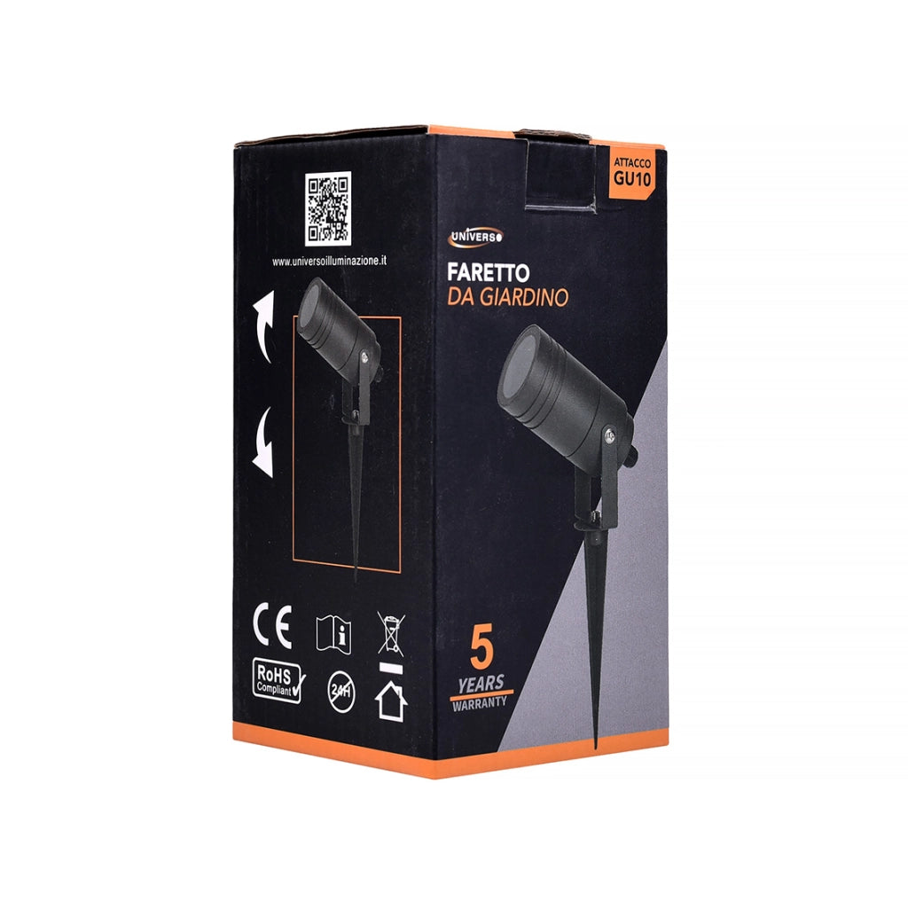 FARETTO DA TERRA PER ESTERNO GU10 IP65 - RESISTENTE IMPERMEABILE IDEALE PER GIARDINI VIALETTI E AREE ESTERNE