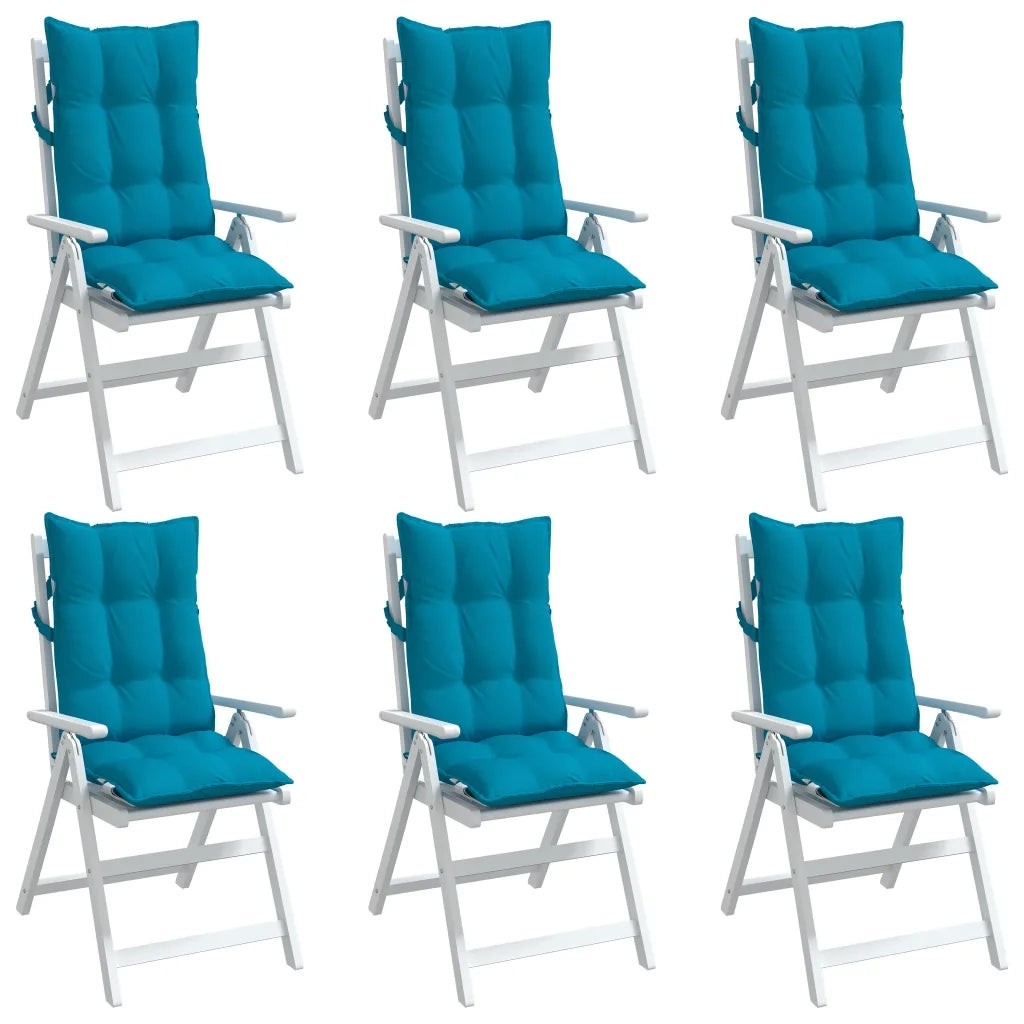 Cuscini Sedia con Schienale Alto 6 pz Blu Chiaro Tessuto Oxford