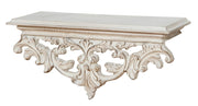Biscottini MENSOLA A MURO IN LEGNO FINITURA BIANCA ANTICATA L46XPR17XH22 CM MADE IN ITALY