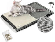 Matto di sisal per gatti con letto morbido e giocattolo interattivo - Piastra di gatto pieghevole con moneta per gatto