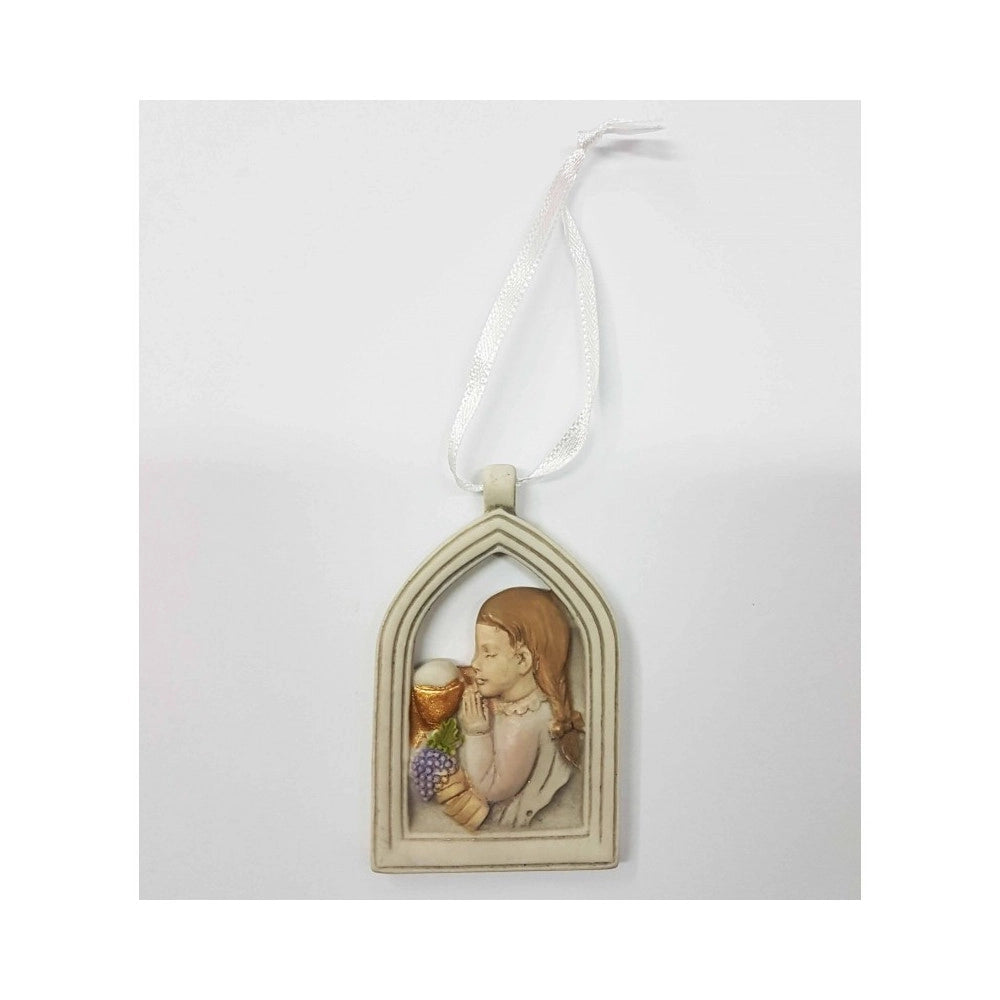 Trade Shop - Bomboniera Comunione Bambina Arco Eucarestia Calice Bianco Ceramica Appendino -