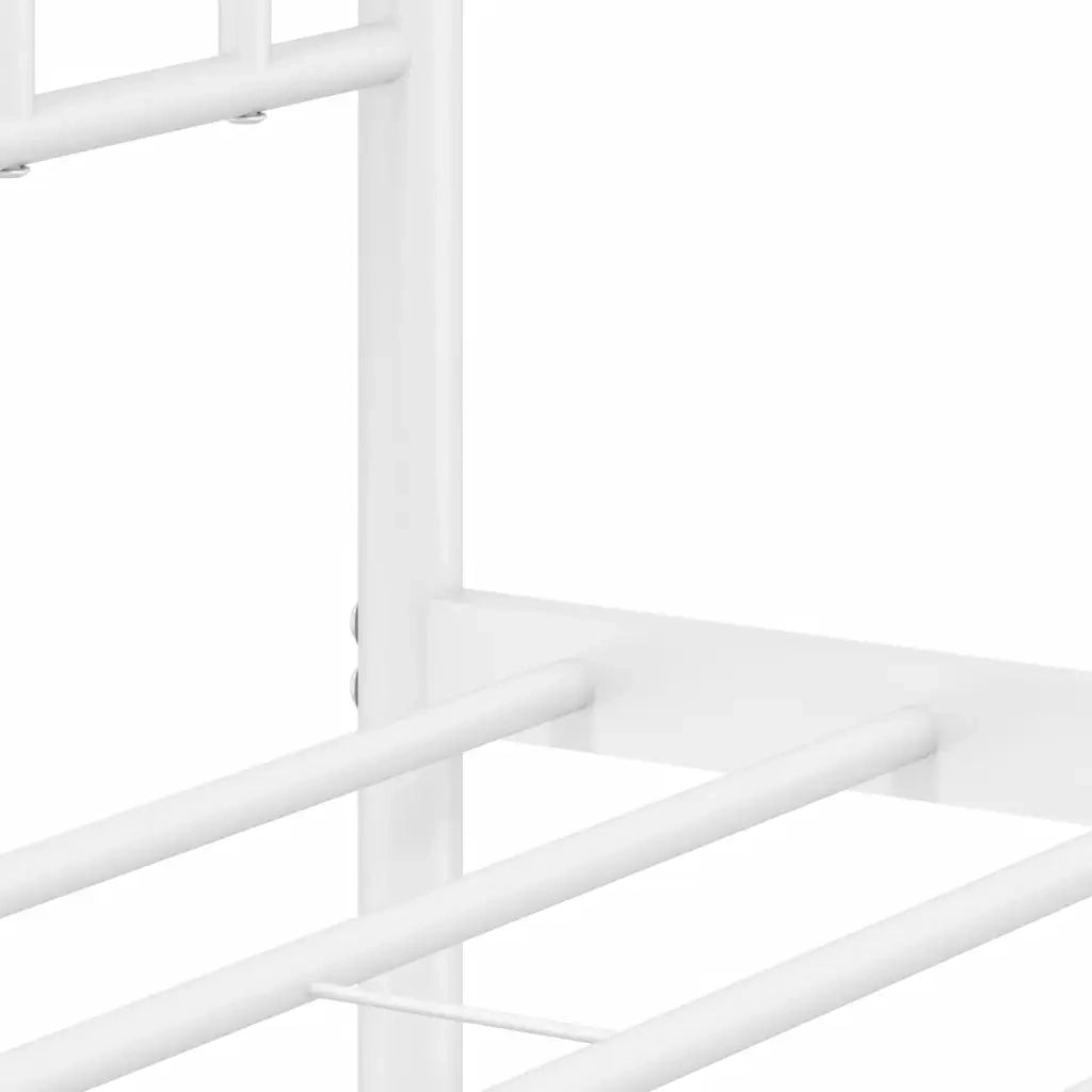 Giroletto con Testiera Metallo Bianco 135x190 cm 374387