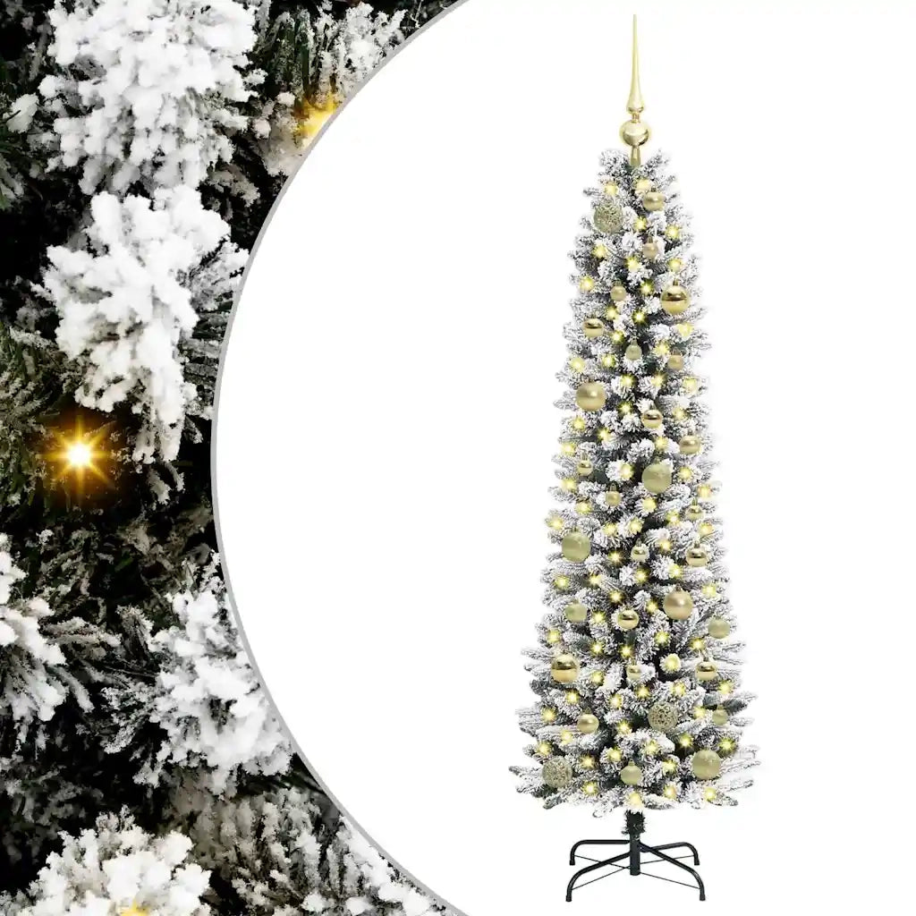 Albero di Natale Artificiale-Albero Natalizio con 150 LED Bianco 150 cm 304117
