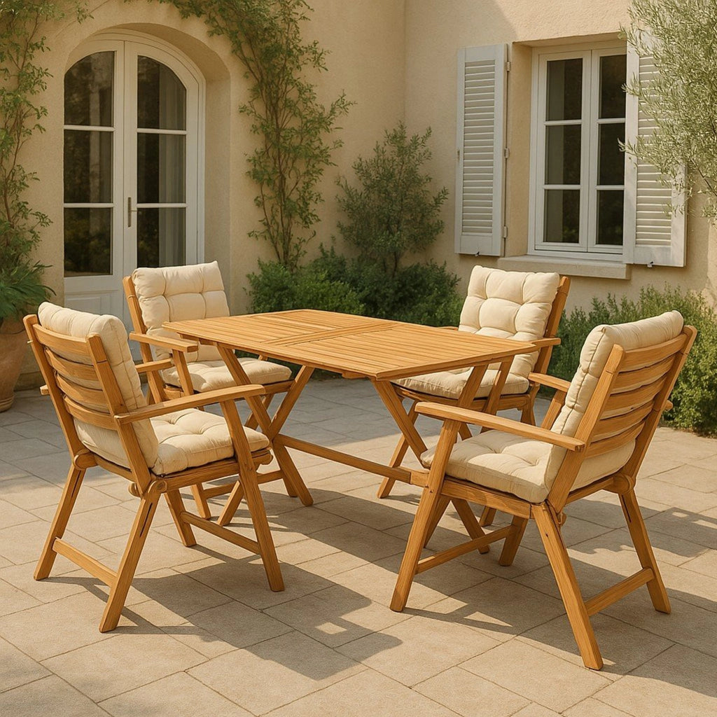 Salottino Outdoor Sangano, set Salotto da Esterno 4 Posti, Marrone