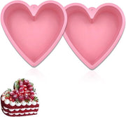 Muffiniera a forma di cuore in silicone 25cm - 2 pezzi - Muffinatura DIY dolci dessert caramello budino - Rosa