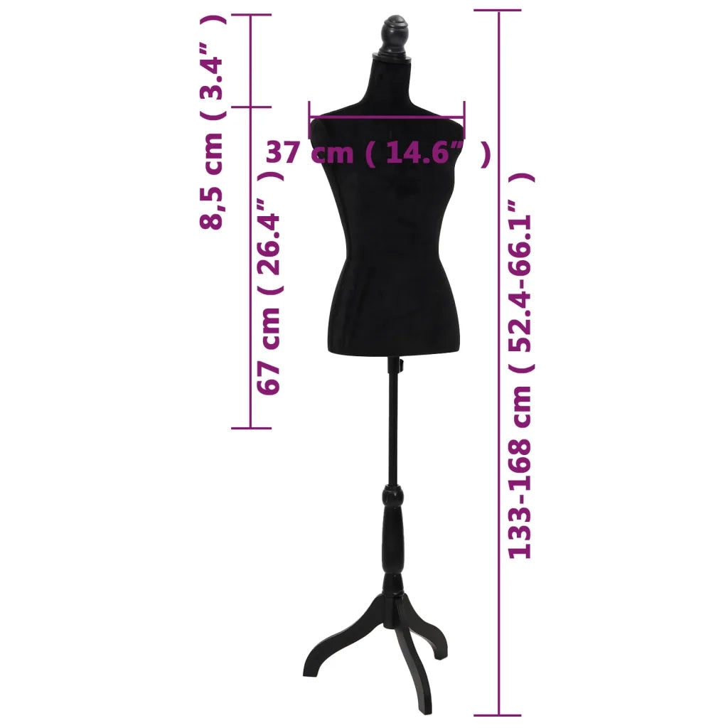 Busto Sartoriale Donna Manichino Femminile Nero 30028