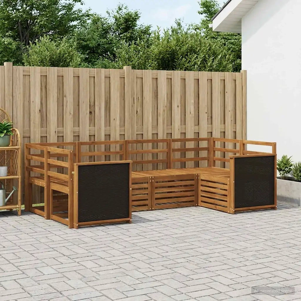 Set divano sezionale 5 pcs Naturale Legno di Acacia Massello 3384760