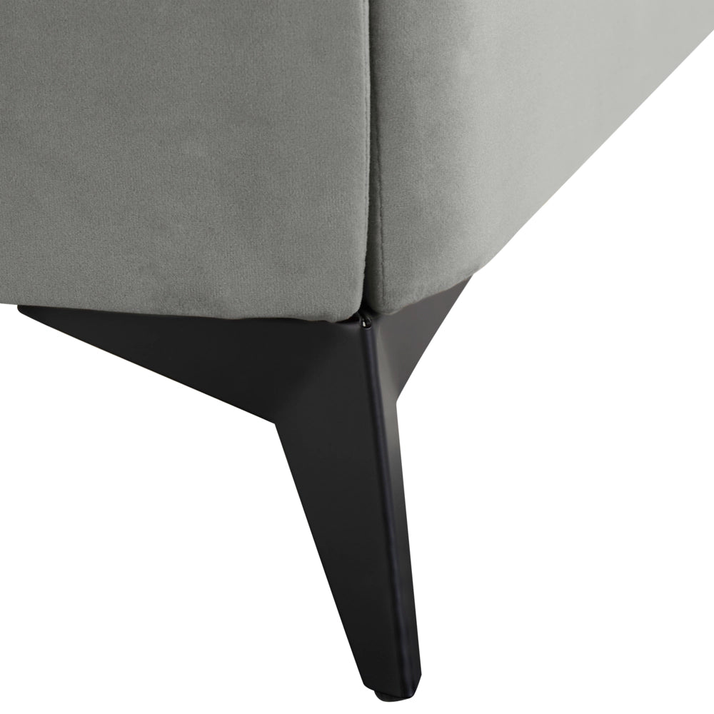 Letto imbottito moderno in velluto di colore grigio 140 x 200 cm moderno elegante