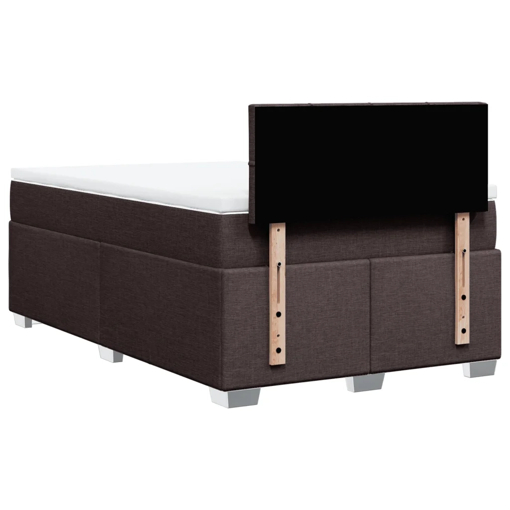 Giroletto a Molle con Materasso Marrone Scuro 120x190cm Tessuto