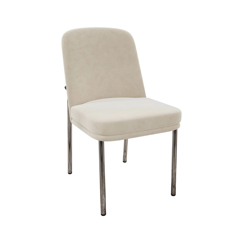 Set 4 sedie da pranzo ¨C Minimal ¨C Beige velluto gambe metallo stile moderno imbottite