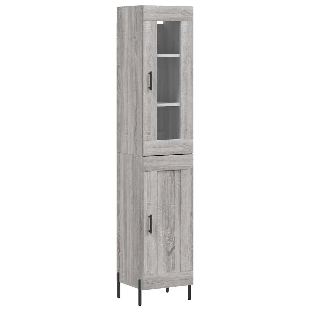 Credenza Grigio Sonoma 34,5x34x180 cm in Legno Multistrato 3199503