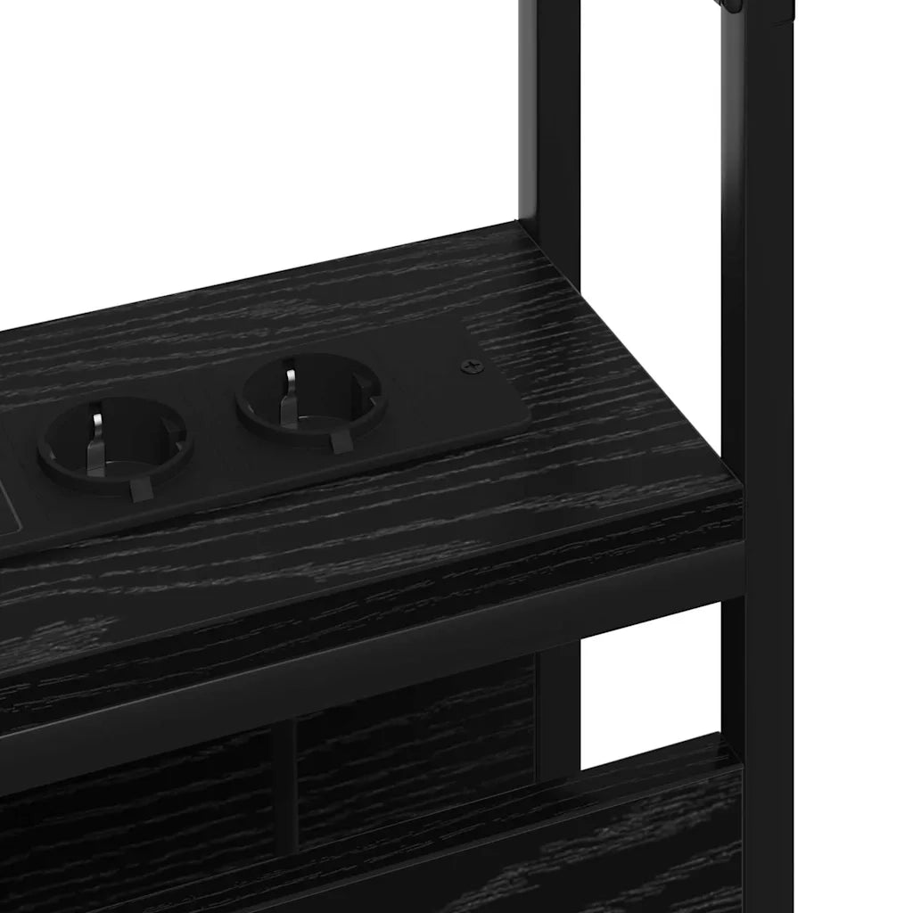 vidaXL Testata contenitore Rovere nero 75 cm Legno multistrato
