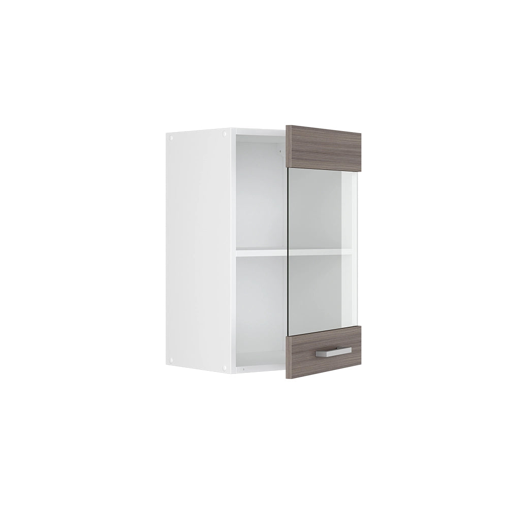 Vicco Mobile da cucina in vetro Grigio 40 cm