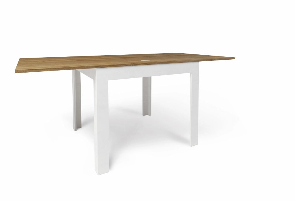 Tavolo Allungabile 90/180x90x75 cm Noce Stelvio e Ossido Bianco