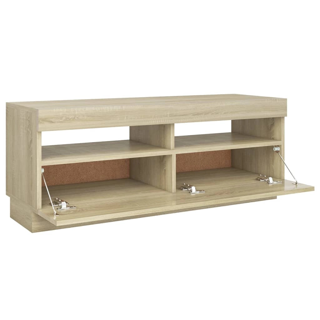 Mobile TV multimediale mensola TV credenza mobile TV sala da pranzo soggiorno camera da letto con luci LED rovere Sonoma 100 x 35 x 40 cm marrone 02_0026753