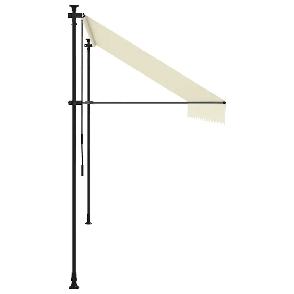 Tenda da Sole Retrattile Crema 350x150 cm in Tessuto e Acciaio 368748