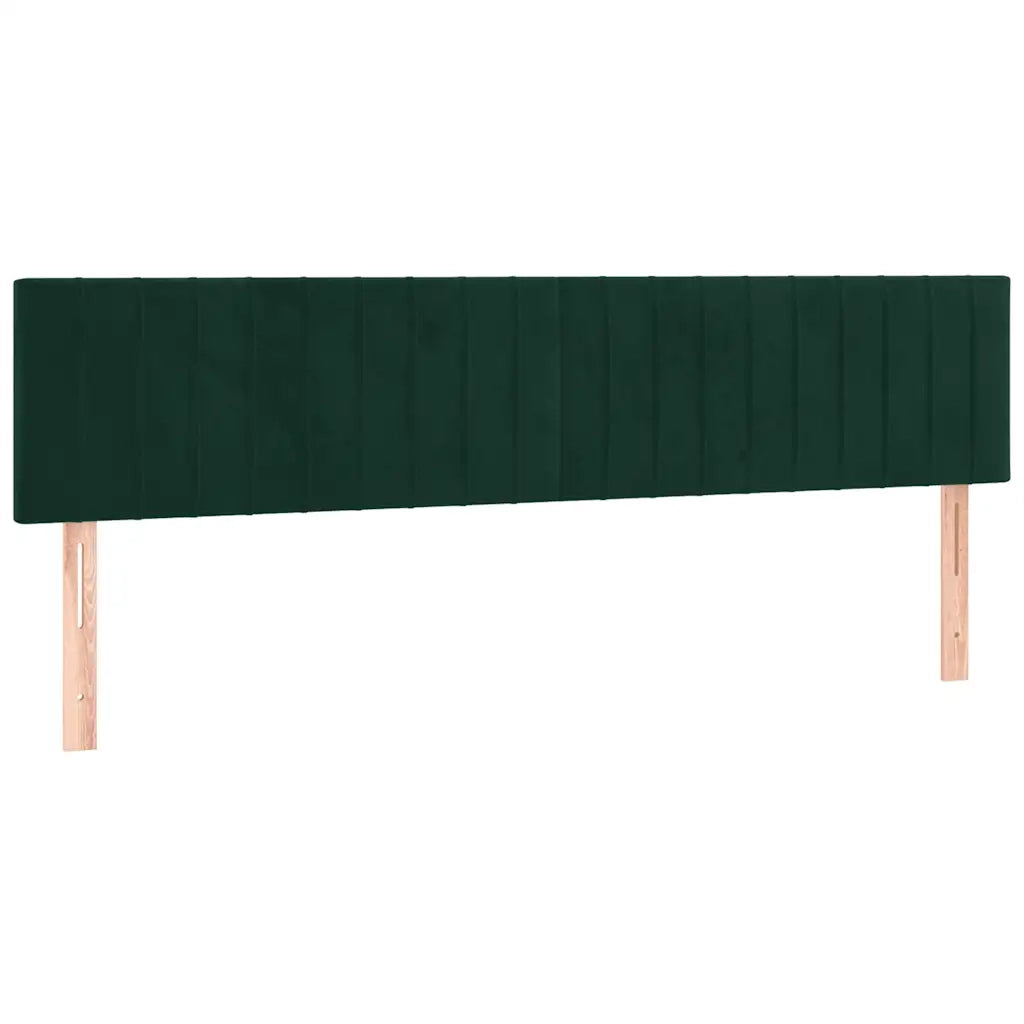 Letto a Molle con Materasso e LED Verde Scuro 180x200cm Velluto