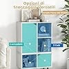 Libreria Impilabile da Pavimento con Ripiano Regolabile e Cubi, Mobile Espositivo con Gambe Metalliche, Organizzatore per Soggiorno Camera da Letto Studio, 60x30x96,5 cm