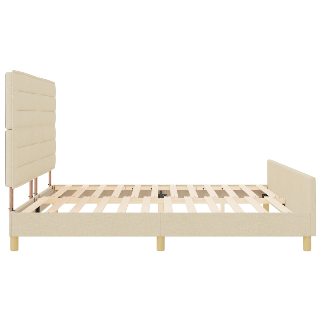 Letto in tessuto panna  200x200 cm